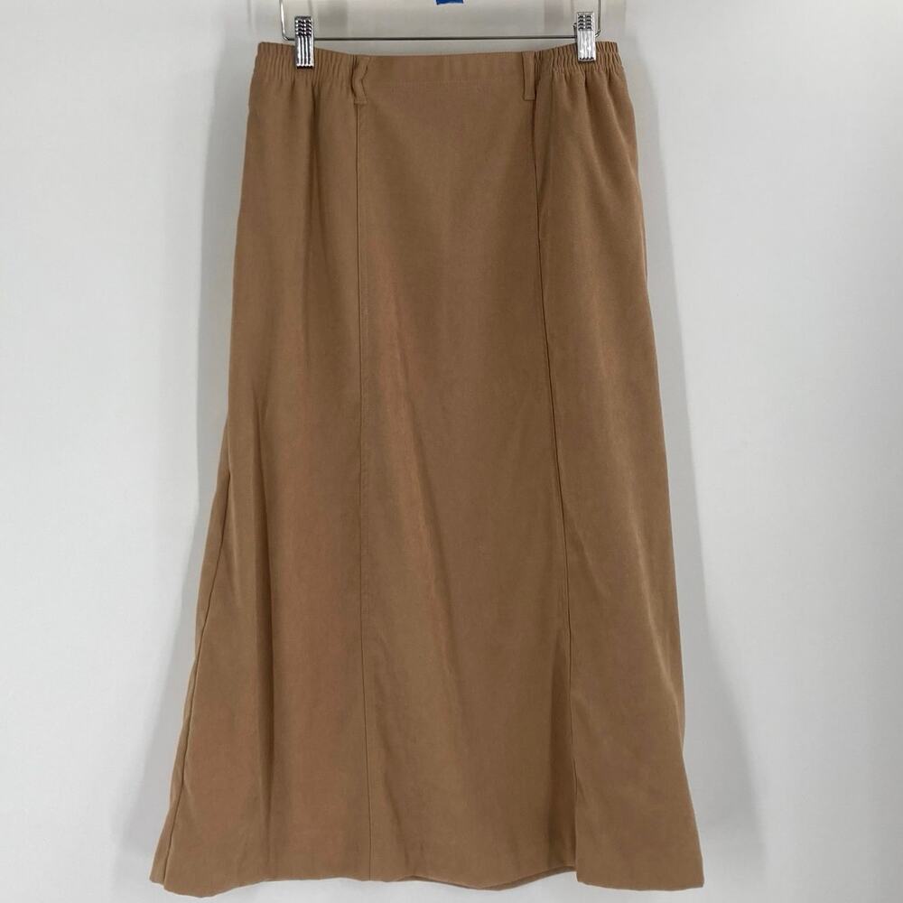Appleseeds Elastic Waist Midi Tan Skirt Country Minimalist Women’s Size 6